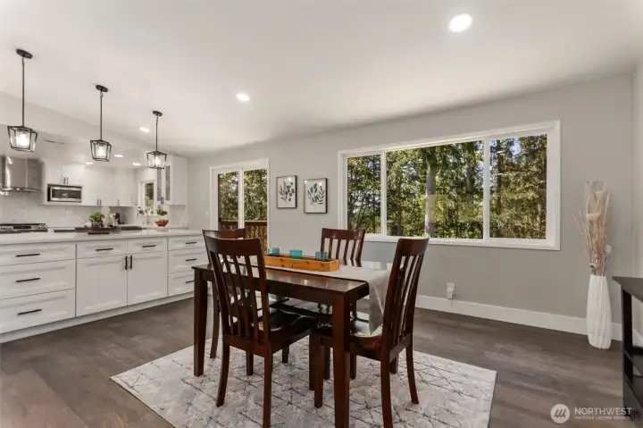 Dining room ideally situated between the kitchen and living room!