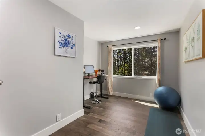 Dedicated office space ideal for remote work or study.