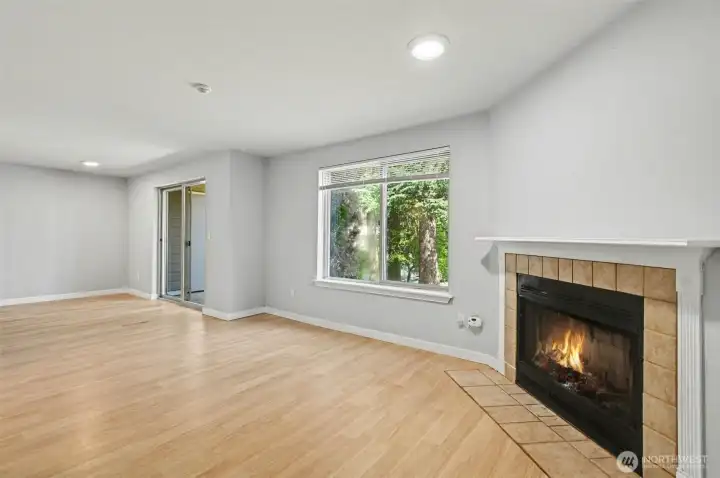 Wood burning fireplace