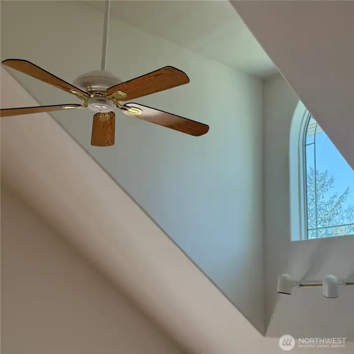 high ceilings and lots of light streaming in!