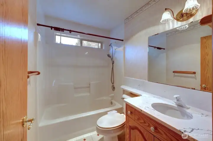 Stairs to bedrooms and office