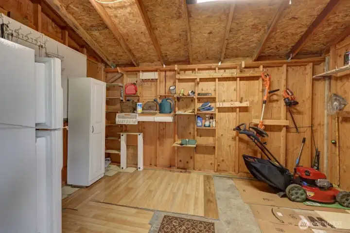 Storage with power and refrigerator and more!