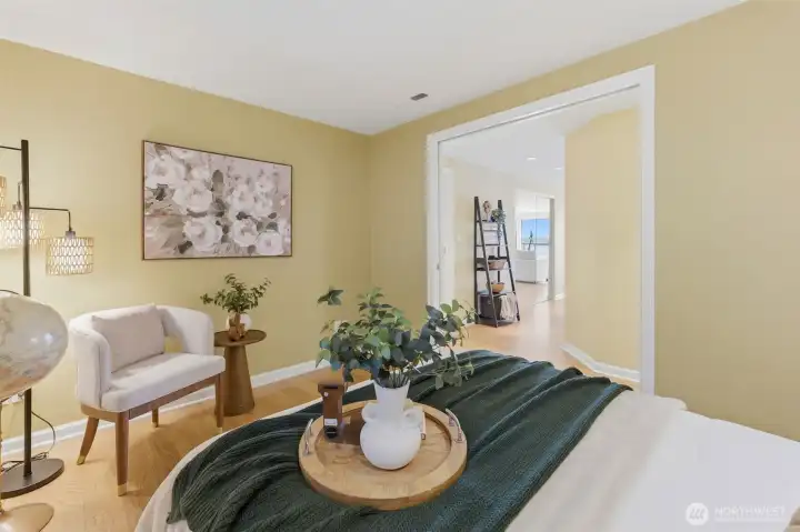 Versatile second bedroom featuring a Murphy bed with a built-in desk — perfect for guests, a home office, or multi-purpose living Versatile second bedroom featuring a Murphy bed with a built-in desk — perfect for guests, a home office, or multi-purpose living