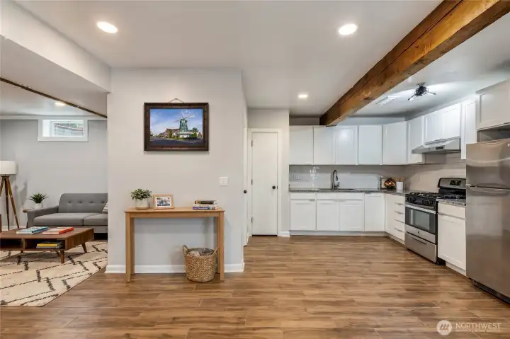 Virtual rendering of potential basement kitchen and bath Virtual rendering of potential basement kitchen and bath