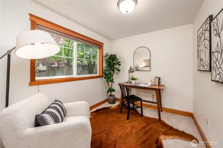Main floor bedroom - great for home office, guest room, or additional living space! No closet.
