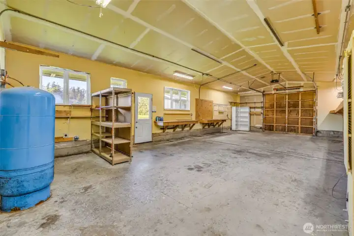 LARGE FINISHED GARAGE WITH LOADS OF STORAGE AND WORKSPACE LARGE FINISHED GARAGE WITH LOADS OF STORAGE AND WORKSPACE