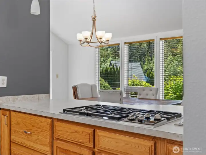 5 burner gas cooktop.