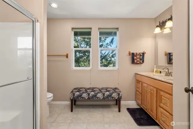 This home has 3 bathrooms. 1 full, and two are 3/4.
