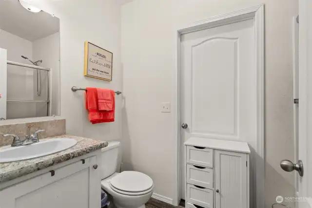 Second home main bathroom with bathtub.