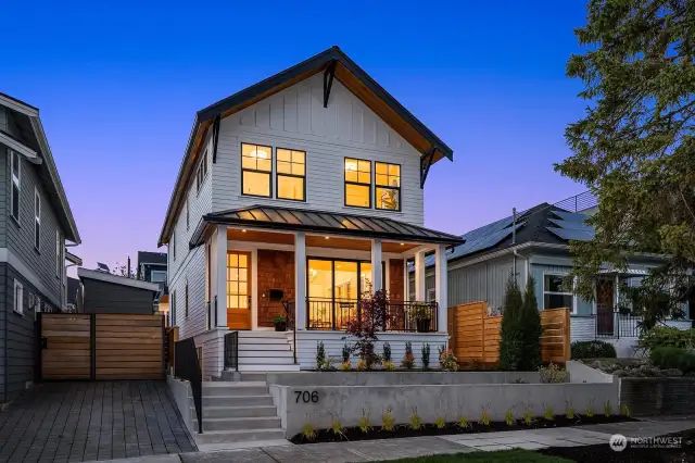Distinctive new construction urban farmhouse in the heart of Greenlake by TAOS Builders. Whole-house HRV system & ductless heat/AC gives filtered air for year-round comfort.