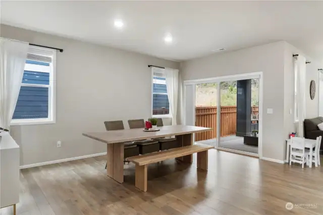 Dining room with sliding glass doors to patio