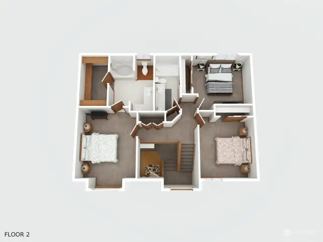 Second Level Staged Floor Plan