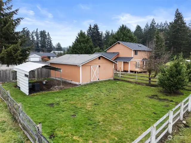 Back Yard, Potential To Convert Shop Back To Barn.