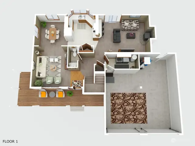 Virtually Staged First Floor Plan