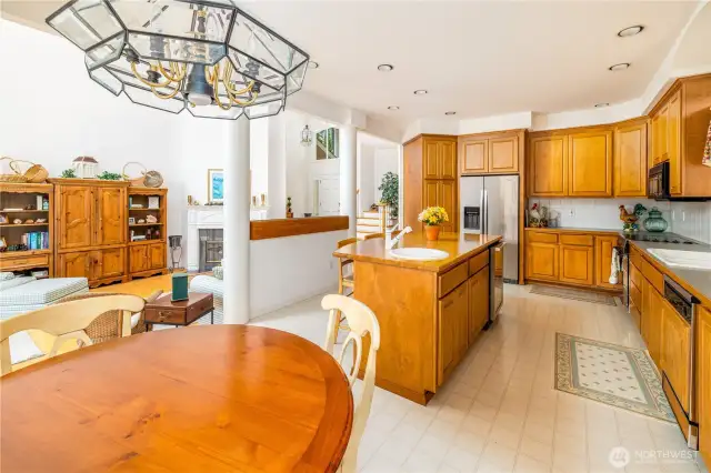 Spacious kitchen, plenty of room for a chef to make meals for guests