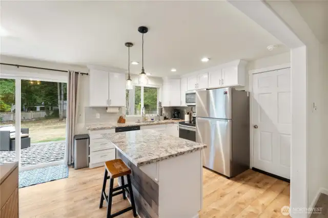 The stainless refrigerator with ice is included along with a washer & dryer & all standard appliances