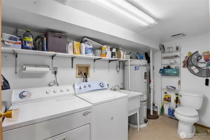 Lower level laundry room/half bathroom.