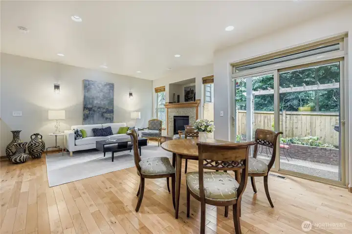 Dining Room connects the Kitchen and Living Room. Glass sliders are your gateway to the beautiful back yard.
