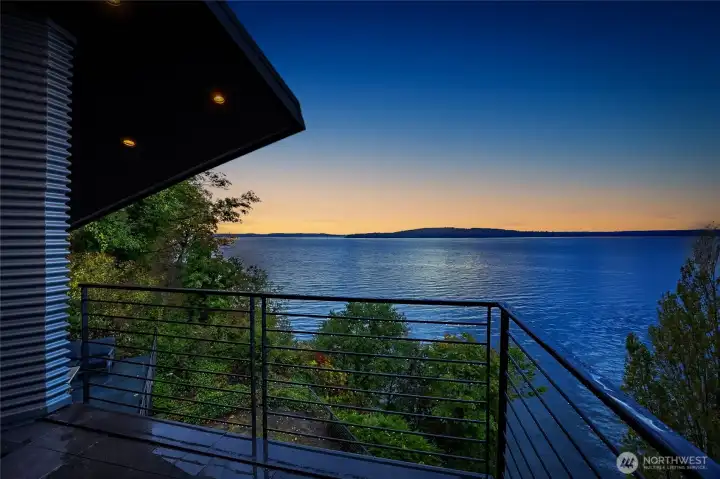 Looking South from the primary suite at sunset.