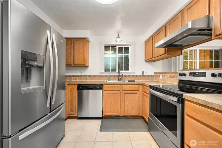 Kitchen with stainless appliances