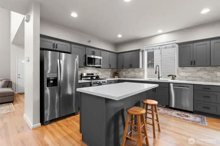 Stainless steel appliances.