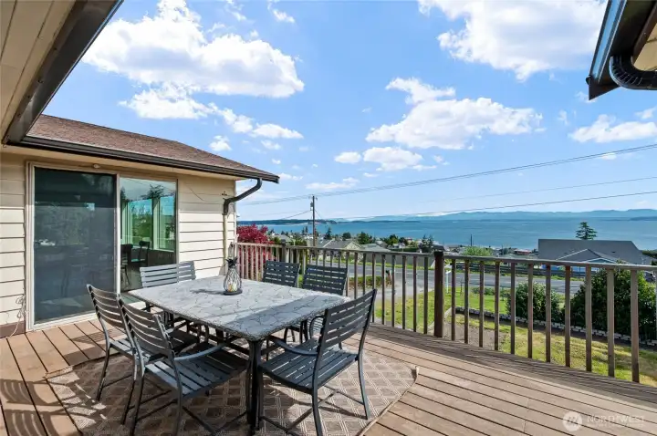 Upper deck perfect for morning coffee and evening sunsets.