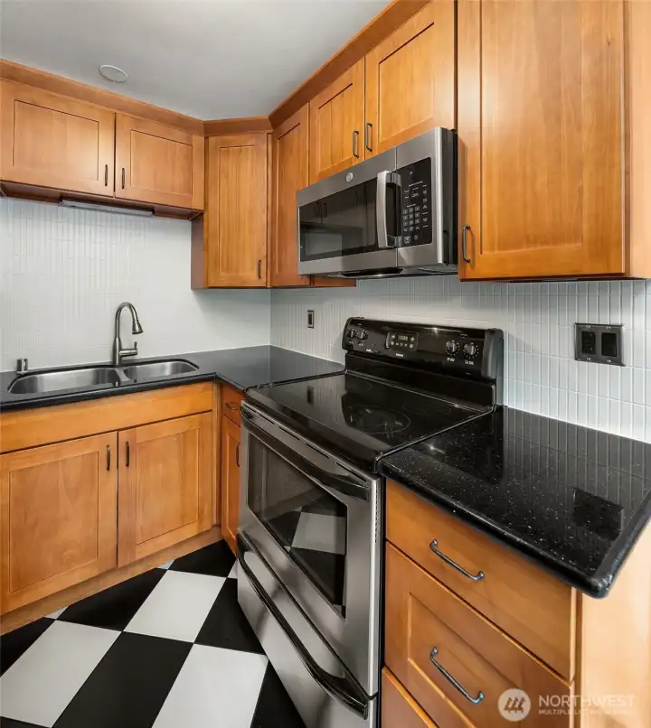 Enjoy this recently remodeled kitchen.
