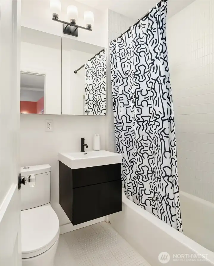 Completely remodeled full bathroom.