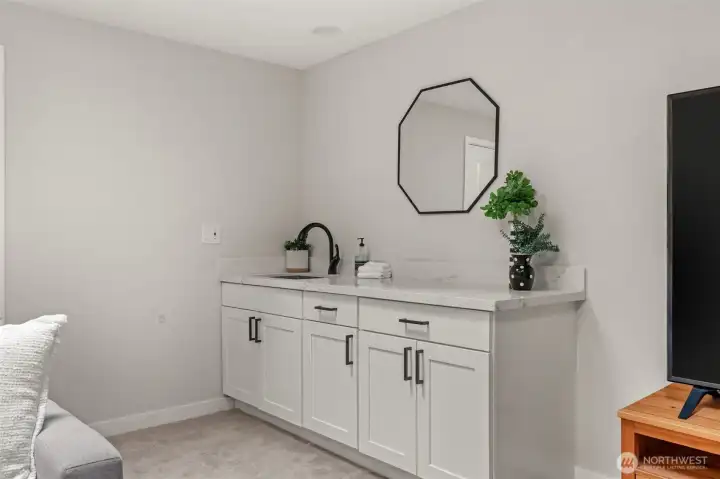 wet bar in loft