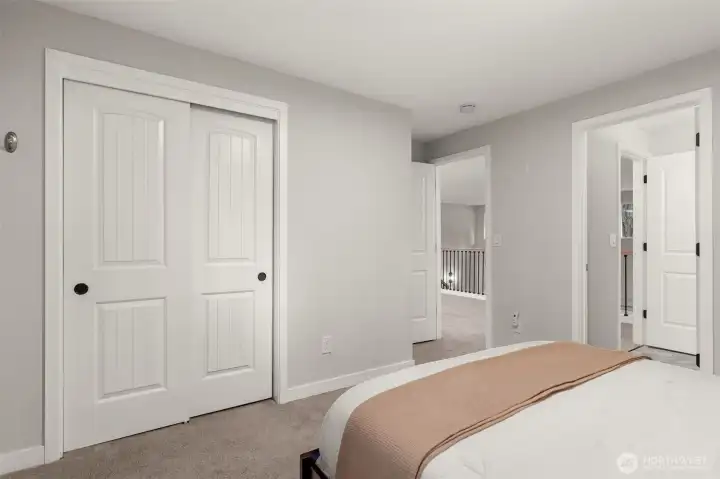 upstairs bedroom with jack and jill bathroom access