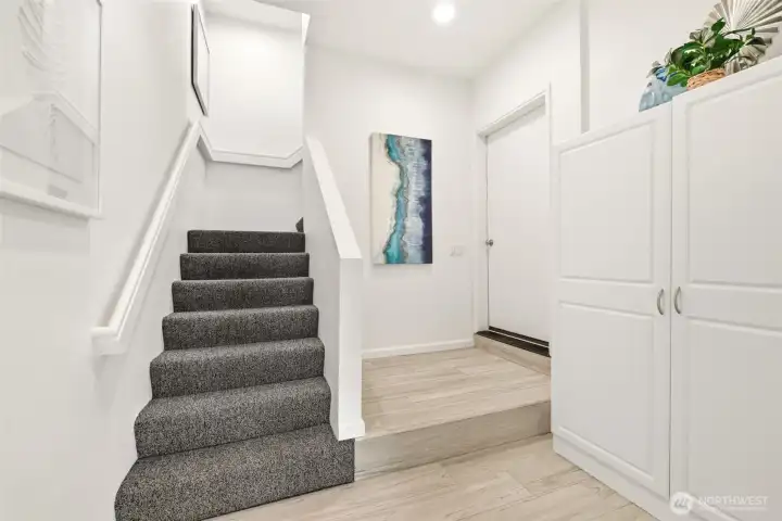 Stairs leading to the ADU from inside the home, it also has a private entrance from the outside.