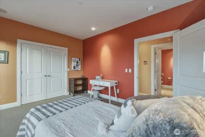 2nd Bedroom, w2w carpet, city view, closet
