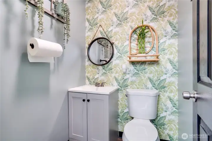 This half bath is stylish and functional!