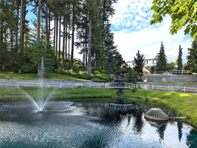 Well known fountain & waterfall at the Clubhouse area.