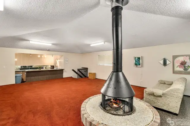 Cool fireplace in the spacious Clubhouse