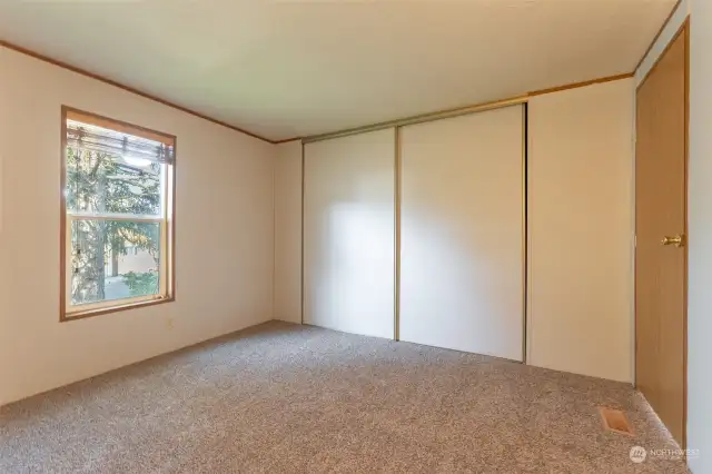 Lots of closet space that runs the length of the room