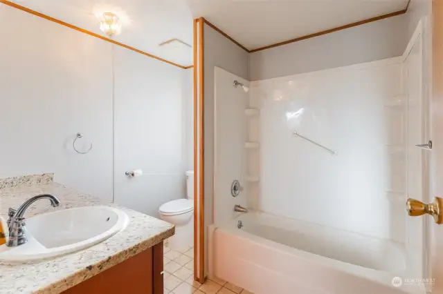 Full bathroom with tub shower