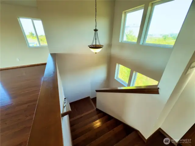 Well lit stairway