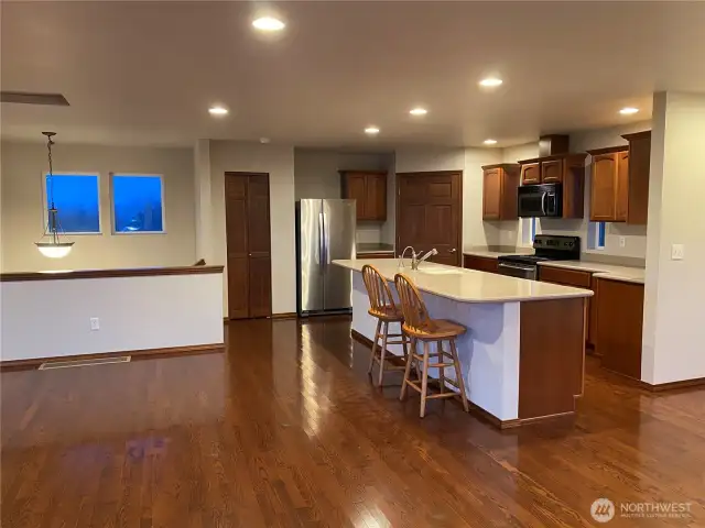 kitchen at dusk