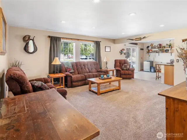 Family room open to kitchen.