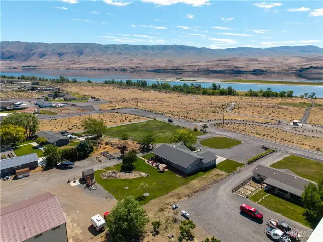 Aerial view of home.
