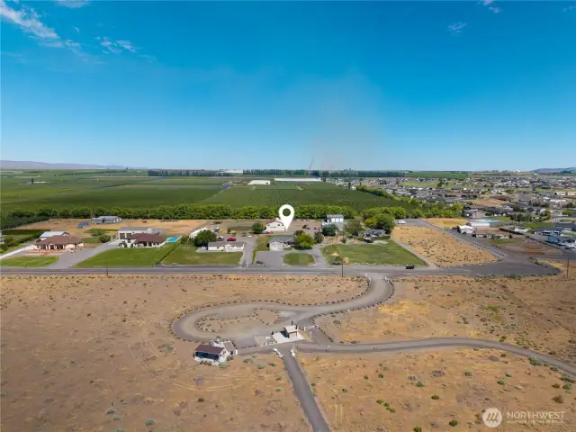 Aerial view of home.