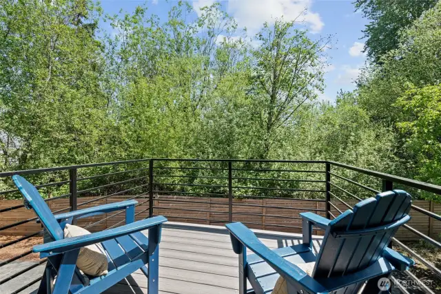 Back deck directly off the kitchen