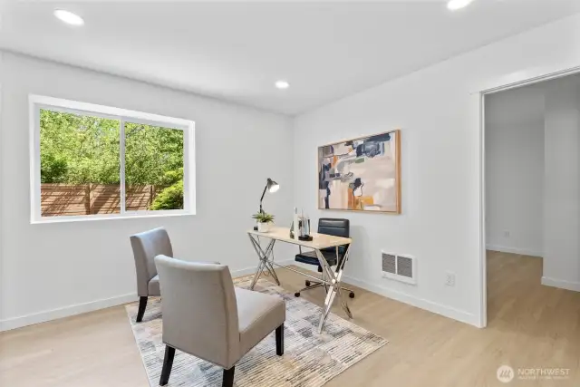 Separate living areas in daylight basement