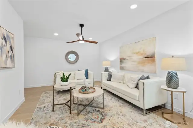 sitting area in daylight basement