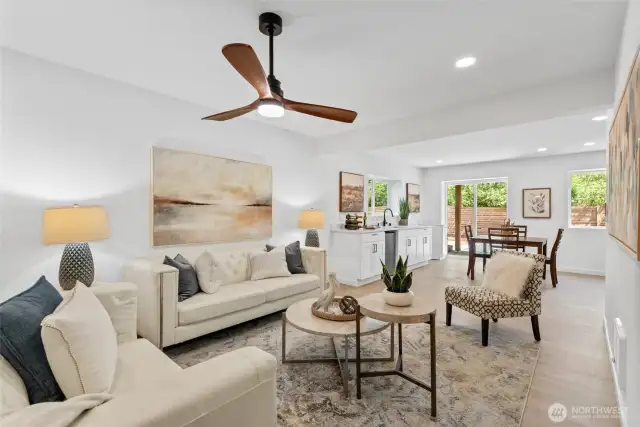 Sitting area in daylight basement