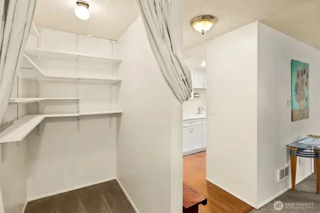 This large storage area could also be used for a computer desk or hobby area.