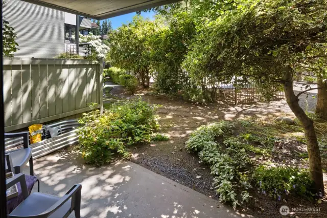 The private patio is just steps from the pool, if you want to take a refreshing dip!