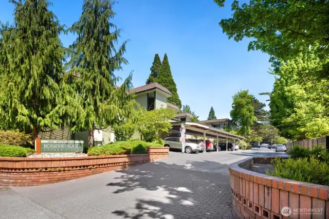 Welcome to the front gate of Richmond Village.  Right on the bus line, it's a convenient location, and your unit is in the back of the complex for privacy and quiet.