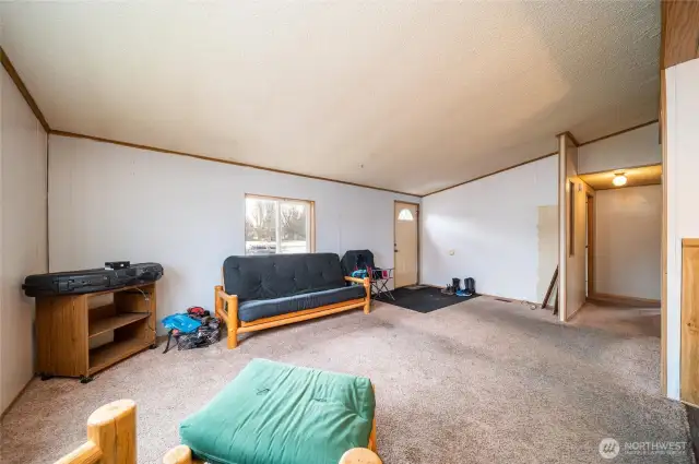 vaulted ceilings in the living area